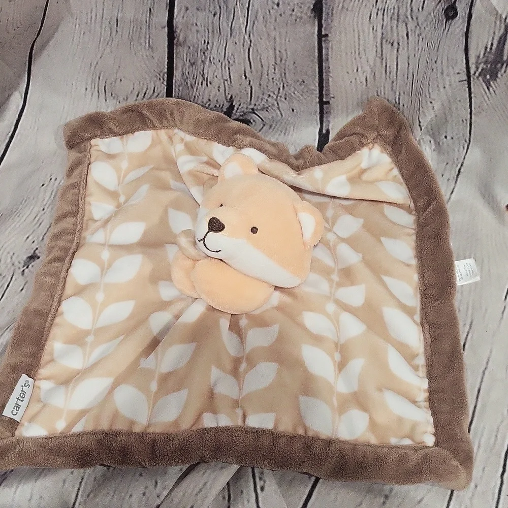 Carter's Tan and Brown Stuffed Animal Blanket